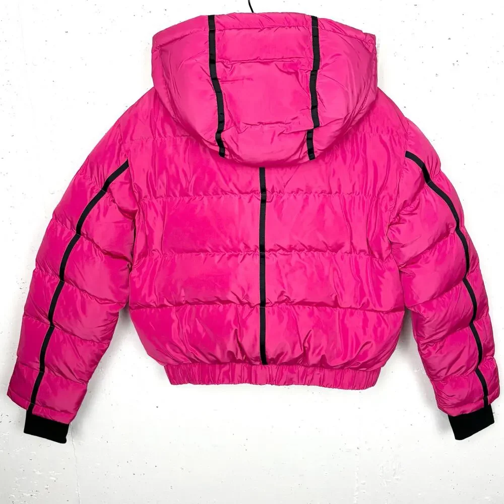 IVL Collective Puffer Jacket Pink Detachable Hood Zipper Pocket Size Medium
